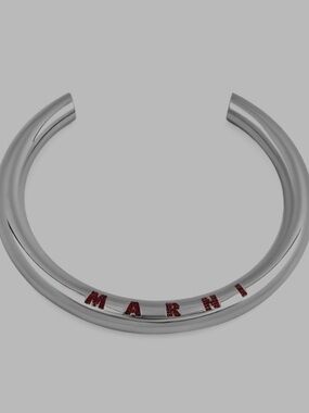 MARNI silver choker necklace with swarovski crystals